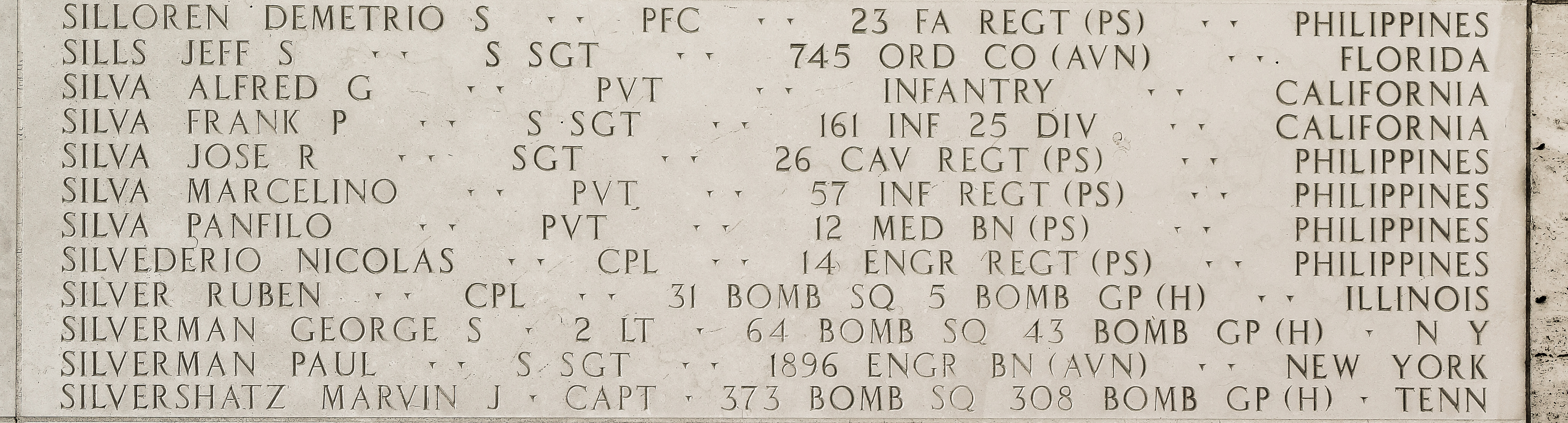 Demetrio S. Silloren, Private First Class